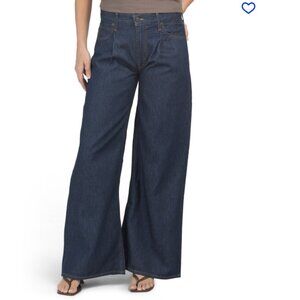 NEW LEVIS Baggy Dad Wide Leg Lets Get Lost Again Jeans for women in Dark Indigo